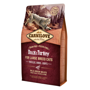 carnilove duck & turkey for large breed adult cats 2kg