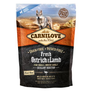 carnilove fresh ostrich & lamb for small breed adult dogs 1.5kg