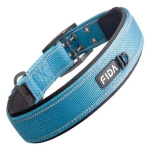 fida heavy duty dog collar – blue xl