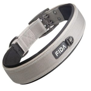 fida heavy duty dog collar – grey l
