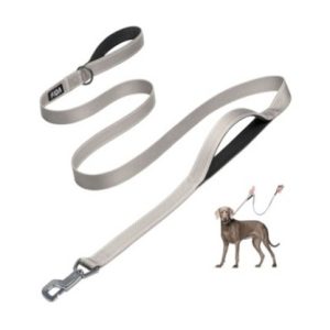 fida heavy duty dog leash – grey 4ft