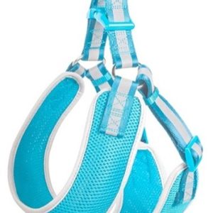 fida step in dog harness – reflective light blue (m)