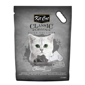 kit cat classic crystal cat litter – charcoal (5 litres)