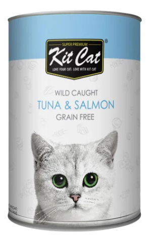 kitcat wild caught tuna & salmon 400grm