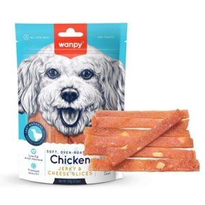 wanpy soft chicken jerky cheese slices 100g
