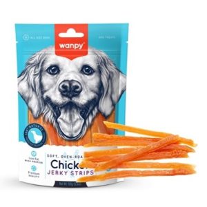 wanpy soft chicken jerky strips 100g
