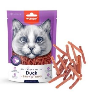 wanpy soft duck jerky strips for cat
