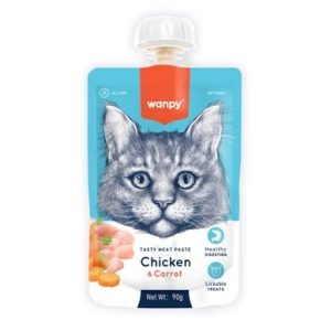 wanpy tasty meat paste chicken +carrot for cat 90g