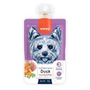 wanpy tasty meat paste duck +carrot &pea for dog 90g