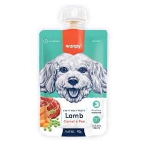 wanpy tasty meat paste lamb + carrot & pea for dog 90g