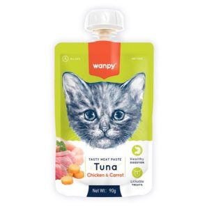 wanpy tasty meat paste tuna +chicken &carrot for cat 90g