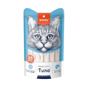wanpy creamy lickable cat treats – tuna (14g x 25pc)