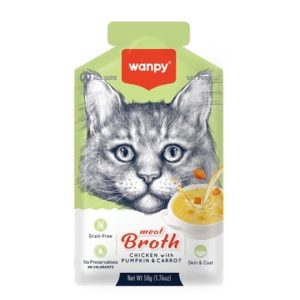 wanpy meat broth chicken with pumpkin & carrot for cats (50gm)