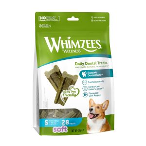 whimzees soft daily dental dog treats value bag – small (28 pcs)