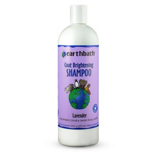 earthbath® coat brightening shampoo, lavender, enhances color & shine in all coats, made in usa, 16 oz