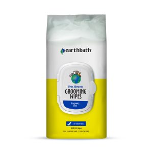 earthbath® eye wipes, hypo allergenic fragrance free for dogs, cats, puppies & kittens, 25 ct re sealable container