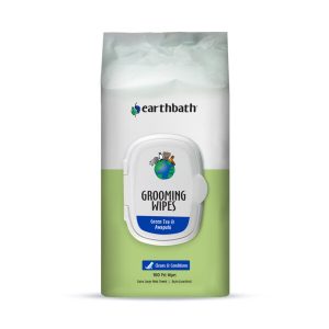 earthbath® grooming wipes, green tea & awapuhi, 100 ct